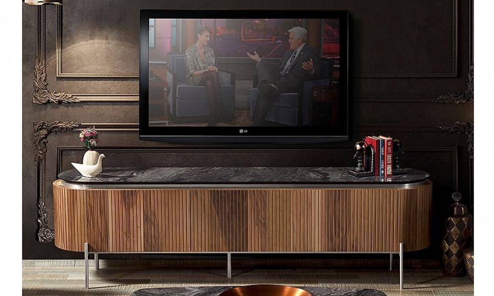 Mood Ceviz Gümüş Tv Sehpası Modern TV Ünitesi