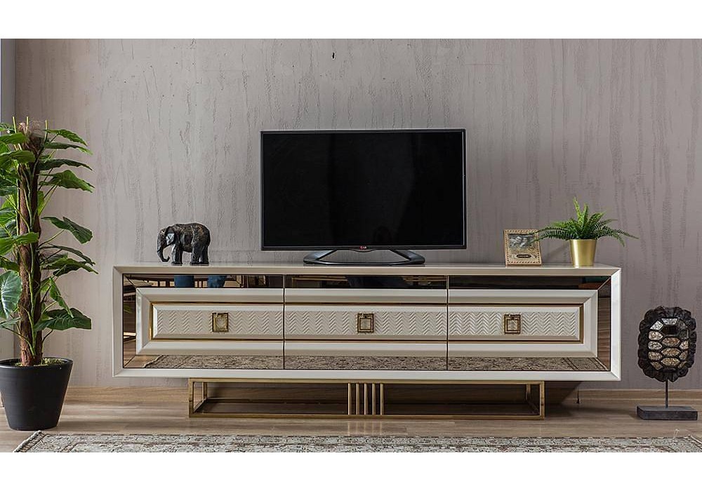 Işıltı Luxury Ekru Tv Sehpası