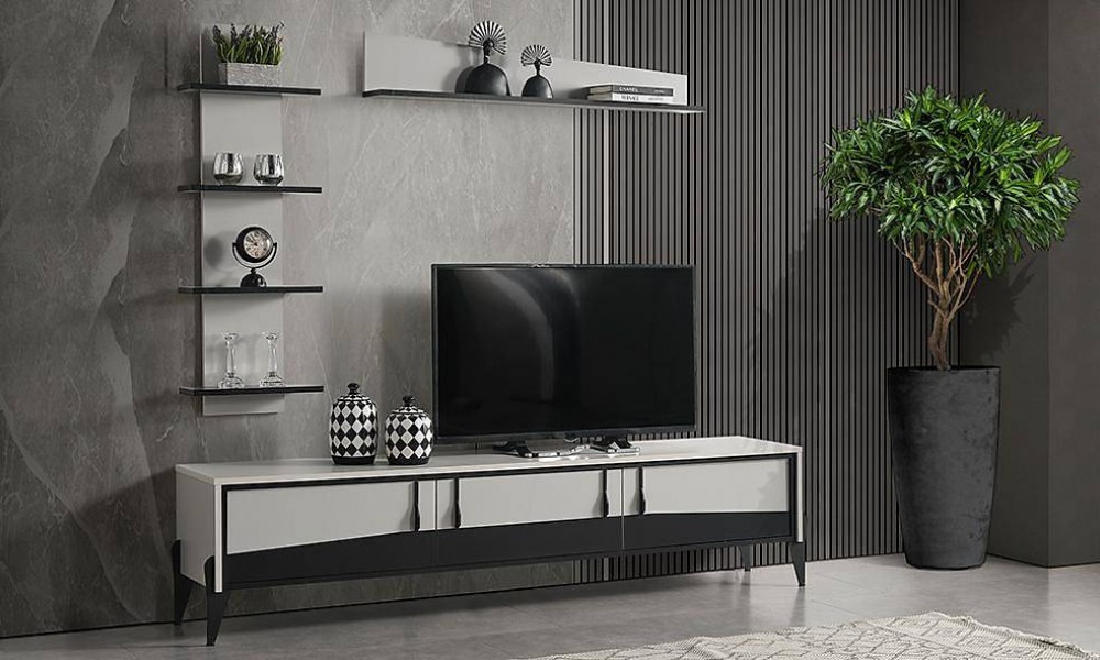 Lindo Tv Ünitesi - Sis Gri Modern TV Ünitesi