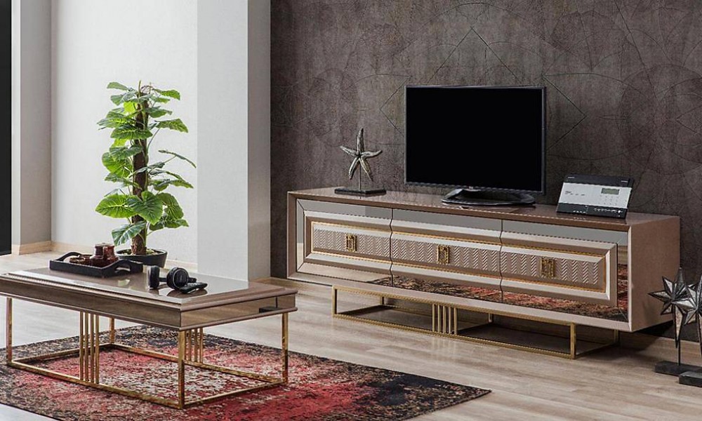 Işıltı Luxury Tv Sehpası V2Avangarde TV Ünitesi