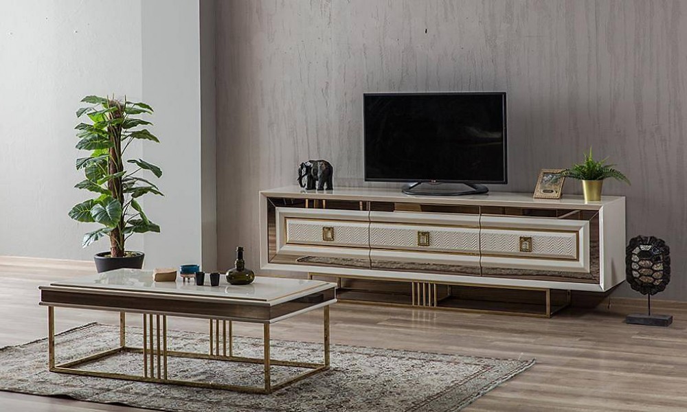 Işıltı Luxury Ekru Tv SehpasıAvangarde TV Ünitesi