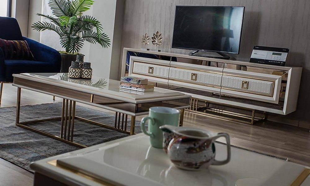 Işıltı Luxury Ekru Tv SehpasıAvangarde TV Ünitesi