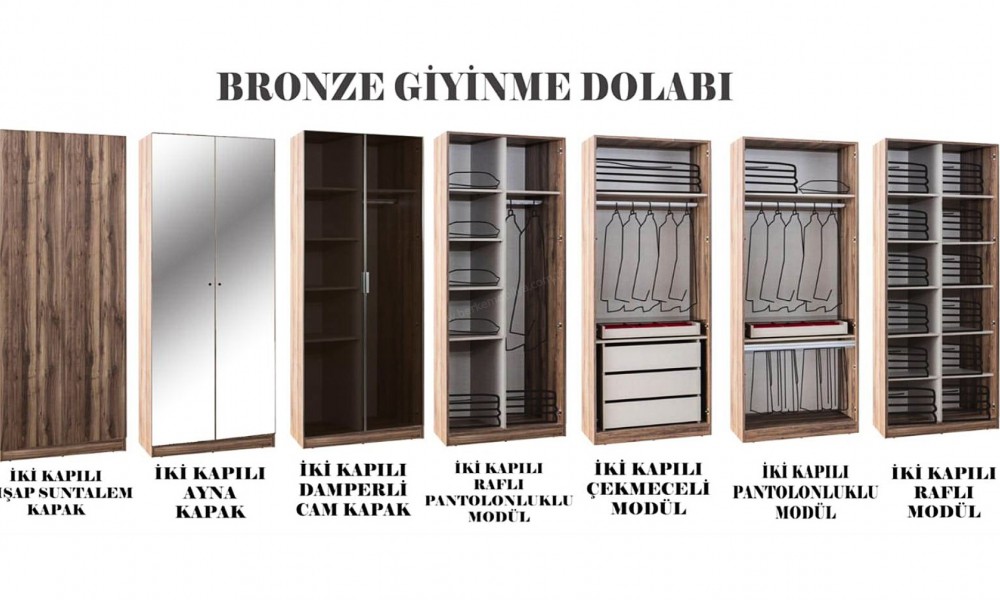 Bronze Antrasit Giyinme Odası TakımıModern Yatak Odası