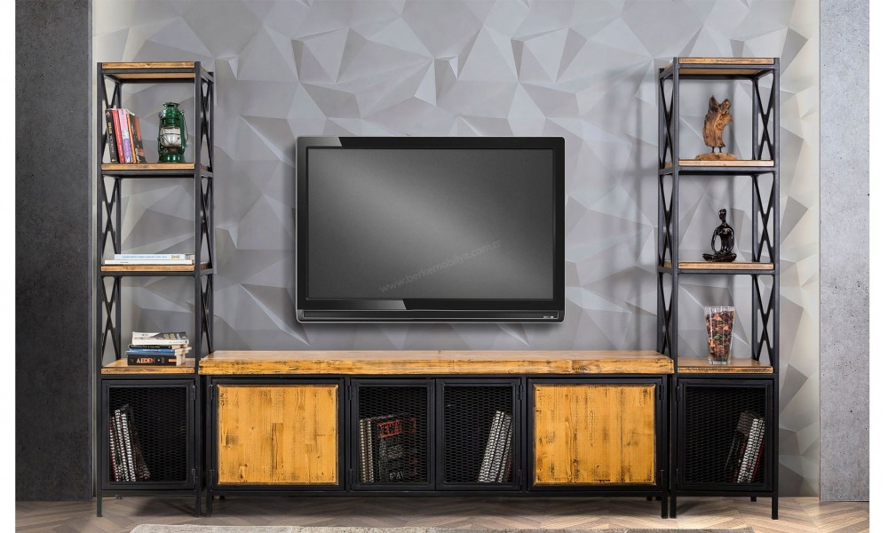 Wooden Tv ÜnitesiAhşap TV Ünitesi