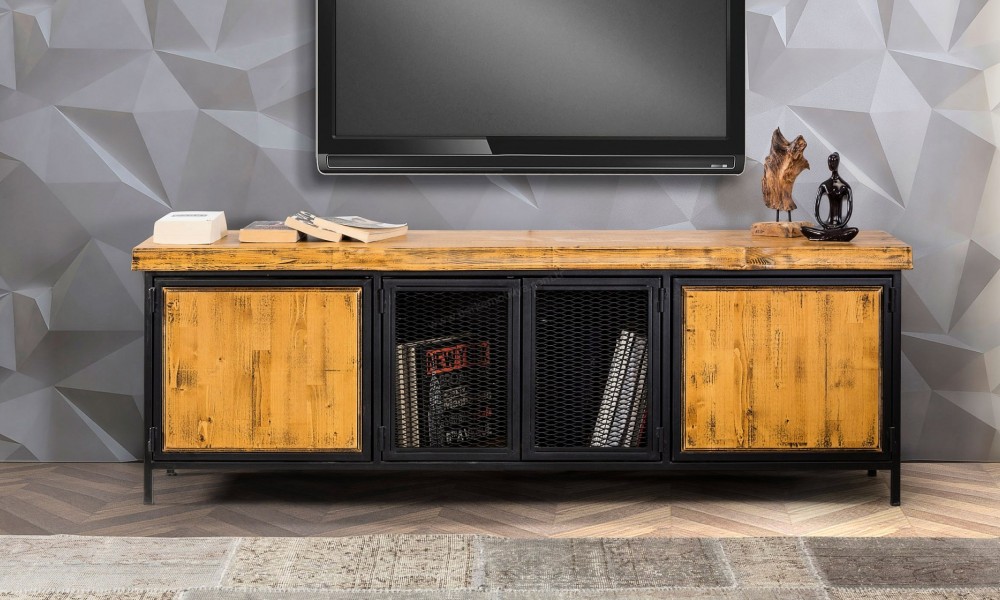 Wooden Tv ÜnitesiAhşap TV Ünitesi