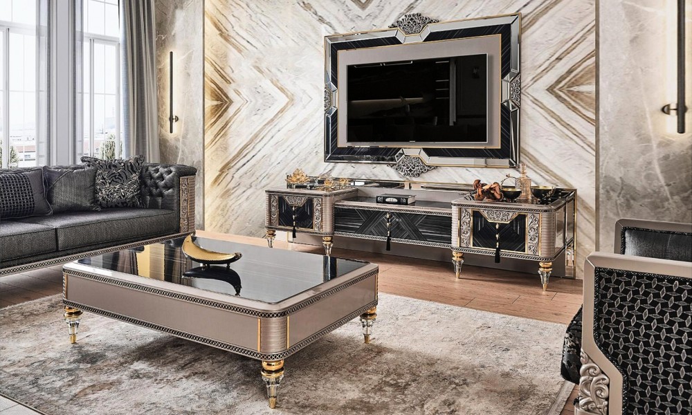 Kristal Luxury Tv ÜnitesiAhşap TV Ünitesi