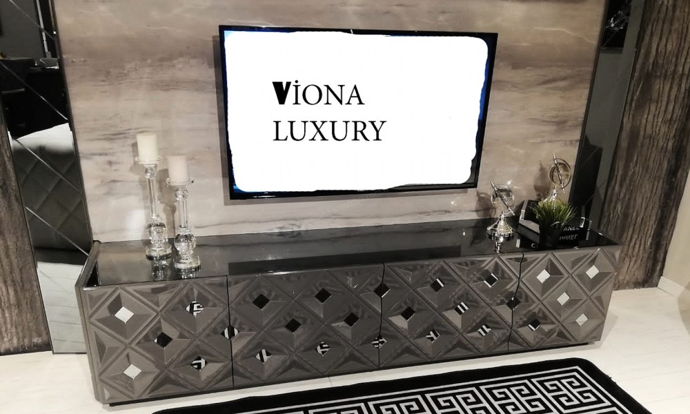 Viona Luxury Duvar ÜnitesiAhşap TV Ünitesi