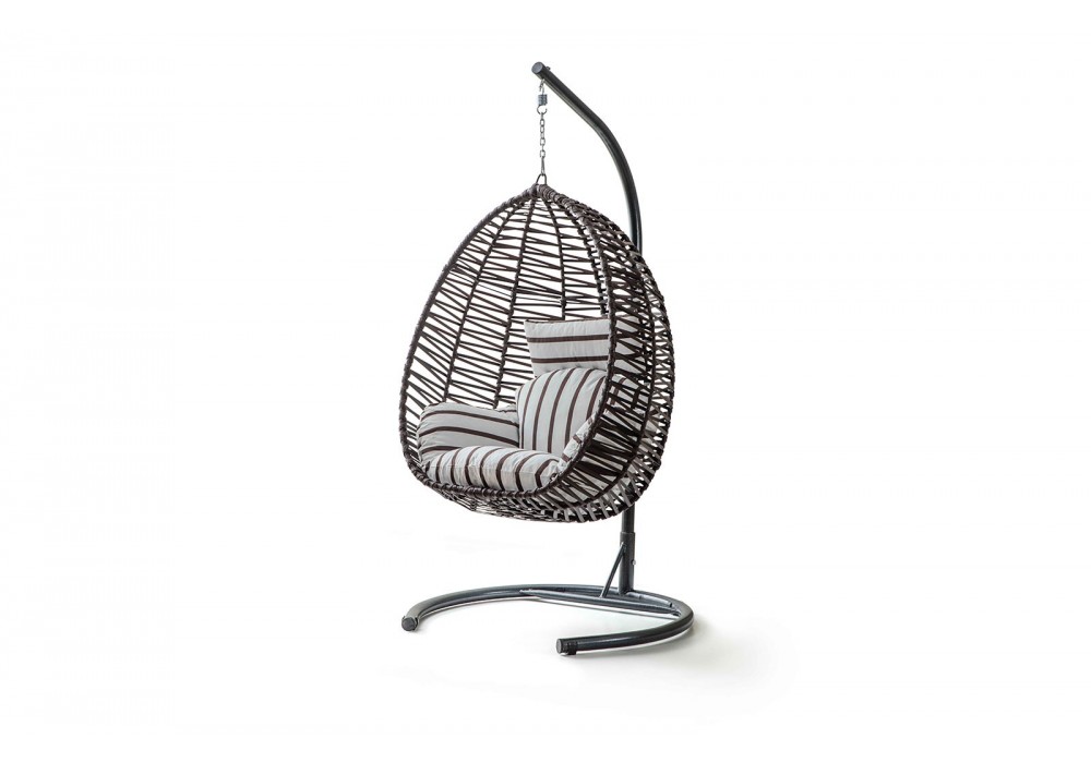 Rattan Bahçe - Balkon Salıncağı Kahve - Zebra Minder CV-02 Salıncak