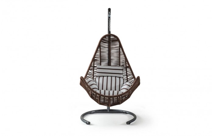 Rattan Bahçe - Balkon Salıncağı Kahve - Zebra Minder CV-33 Salıncak