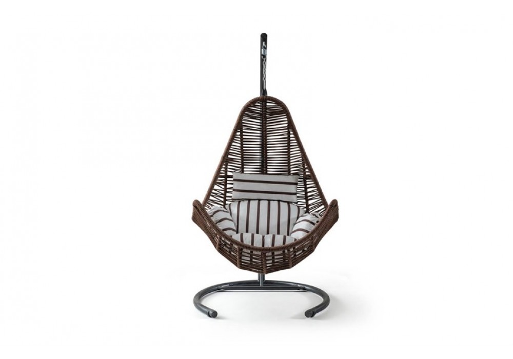 Rattan Bahçe - Balkon Salıncağı Kahve - Zebra Minder CV-33 Salıncak