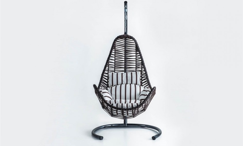 Rattan Bahçe - Balkon Salıncağı Açık Kahve - Zebra Minder CV-34 SalıncakSalıncak